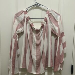 Striped Pink and White Women's Top